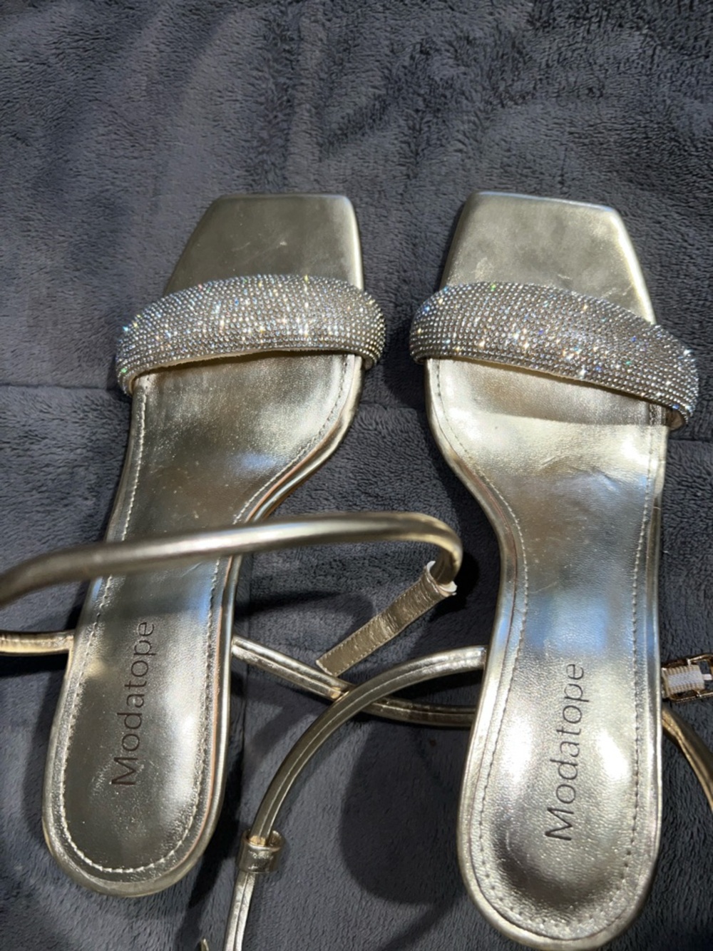 Gold Sparkle Evening Sandals